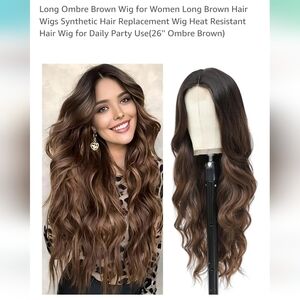 Ombre Brown Synthetic Hair Wig for Women